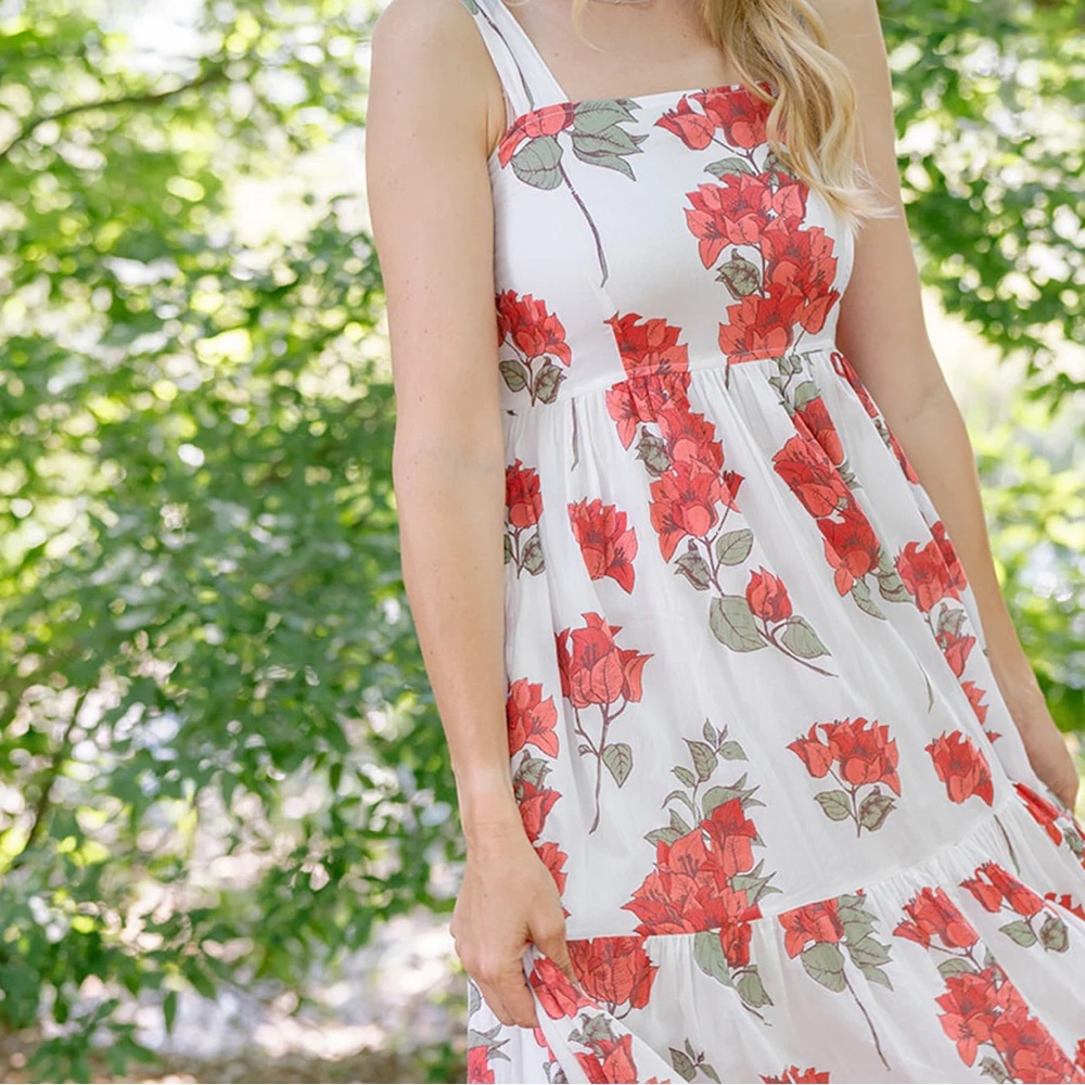 Pink Chicken Sierra Red Bougainvillea Dress